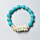Bracelet simple en perles turquoise et perles-4