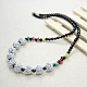 Simple Black and White Beaded Necklace-1