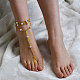 Gold Chain Anklet with Pearls-1