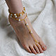 Gold Chain Anklet with Pearls-5