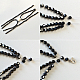 Bracelet en perles de verre noir cool-4