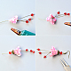 Ribbon Flower Beaded Dangle Earrings-4