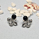 Boucles d'oreilles en perles de verre noir et blanc-4