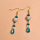 Blue Beaded Dangle Earrings-4
