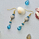 Blue Beaded Dangle Earrings-5