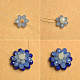 Pendientes colgantes de flores azules-5