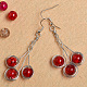 Wire Wrapped Crackle Glass Beads Earrings-5