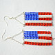 Boucles d'oreilles drapeau américain en perles-4
