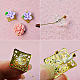 Boucles d'oreilles clous fleurs avec perles pendantes-3