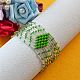 Bracelet de perles larges vertes avec perles de rocaille et perles bombées-1