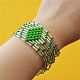 Bracelet de perles larges vertes avec perles de rocaille et perles bombées-7