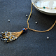 Collier de perles à longue chaîne dorée-1