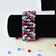 Bracelet rouge et bleu avec perles de verre-1