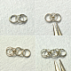Boucles d'oreilles pendantes en maille de chaîne de perles d'hématite-3