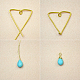 Boucles d'oreilles pendantes triangle en perles turquoise-3