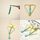Boucles d'oreilles pendantes triangle en perles turquoise-4