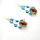 Shell Dangle Earrings with Wooden Buttons-7