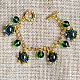 Bracelet à breloques en perles de verre vert-7