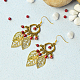 Boucles d'oreilles pendantes en perles de feuilles de lustre tibétain-4