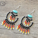 Boucles d'oreilles créoles noires élégantes avec perles de rocaille-1