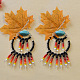 Stylish Black Hoop Earrings with Seed Beads-6