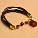 Bracelet simple cordon en daim avec perles d'agate-4