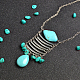 Tubo de plata y collar de cadena pendiente de perlas de turquesa-1