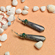 Wire Wrapped Bullet Gemstone Bead Earrings-1