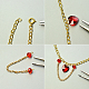 Collier chaîne de perles de verre rouge multi brins-3