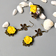 Ensemble de boucles d'oreilles et de bagues en forme de fleur en perles de résine-1