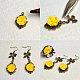 Resin Bead Flower Earring and Ring Set-3