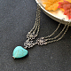 Turquoise Heart Pendant Necklace-1