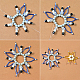 Bezaubernde Blumenbrosche aus blauen und gelben Perlen-7