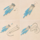Blue Glass Bead Tassel Earrings-5