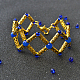 Proyecto de diy original de Pandahall: cómo hacer una pulsera cuadrada con cuentas azules decoradas-6