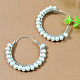 Glass Pearl Bead Hoop Earrings-1