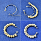Glass Pearl Bead Hoop Earrings-4
