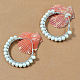 Glass Pearl Bead Hoop Earrings-7