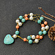 Heart Turquoise Bead and Pearl Beads Bracelet & Necklace-1