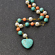 Heart Turquoise Bead and Pearl Beads Bracelet & Necklace-5