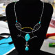 Wire Wrapped Turquoise Bead Necklace-6