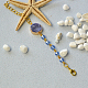 Druzy Agate Chain Bracelet with Glass Beads-1