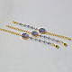 Druzy Agate Chain Bracelet with Glass Beads-4