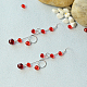 Boucles d'oreilles pendantes simples en perles de verre rouges-5