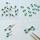 Boucles d'oreilles lustre en perles turquoise de style vintage-3