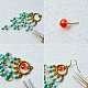 Boucles d'oreilles lustre en perles turquoise de style vintage-5