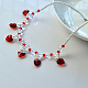 Collier pendentif perle coeur rouge-5