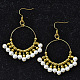 Élégantes boucles d'oreilles créoles en perles d'or-5