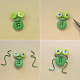 Jolie grenouille en acrylique et boutons en bois-3