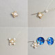 Anneaux de fleurs en bouton bleu faits à la main avec perles et perles de rocaille-5